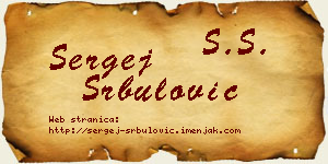 Sergej Srbulović vizit kartica